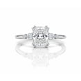 thumbnail image 3 of Jewelerix Classic Radiant Cut Solitaire Engagement Ring with Side Diamonds in 10K Yellow Gold Vermeil Ring, Double Prong Valentine's Gift, 3 of 4