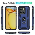 thumbnail image 7 of Allytechgroup for Moto G Stylus 5G 2025 Case with Kickstand, Military Grade Protection Shockproof Non-Slip Cover with Metal Rotatable Ring Stand, Magnetic Car Mount Holder Fashion Case, Blue, 7 of 7