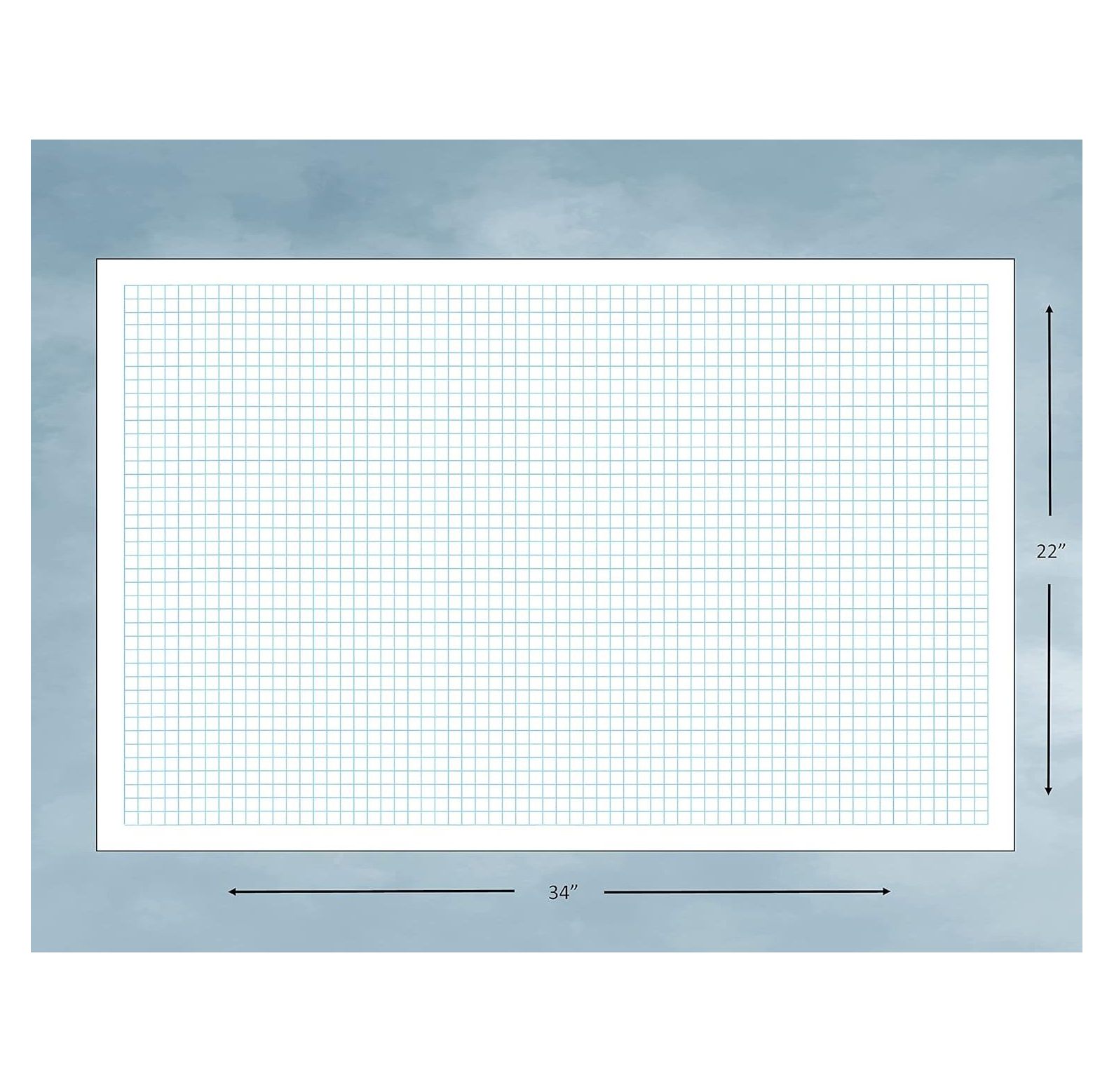 Large Reusable Grid Graph Paper for Home, Kitchen Landscape Clothing  Designs or Math & Science Projects 22x34 with Pen 
