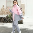 thumbnail image 5 of Yuncity Boys Girls Rain Jacket Rain Suit With Hood Backpack Space Lightweight Reusable Outdoor School Play Raincoat Rainwear Pink 9-10 Years, 5 of 9
