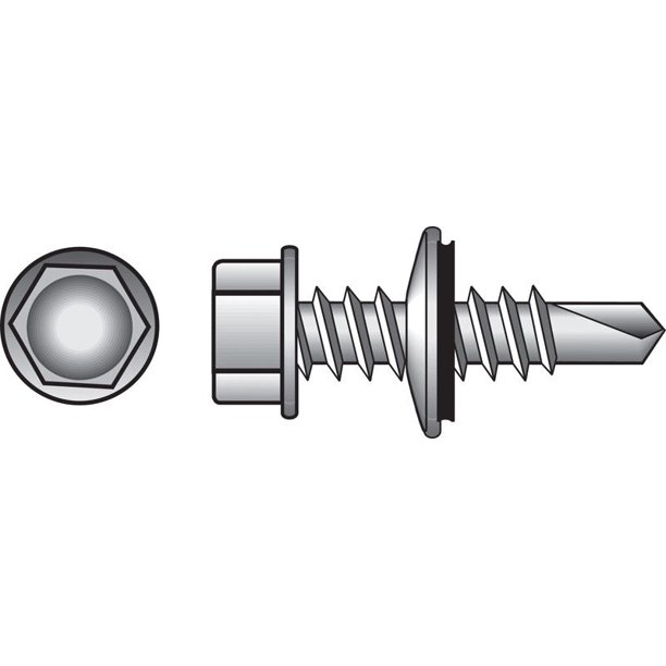 Tornillos autoperforantes HILLMAN No. 10 Ga. Hex Hex de 2,54 cm de largo, paquete de 100
