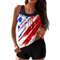 thumbnail image 2 of pstuiky Swimsuit for Women Independence Day Crew Neck High Waist Plus Size Adaptable Two Piece Bathing Suits Womens Swim Suits Tankinis Chest Support with Boy Shorts Womens Swim Suits, 2 of 5