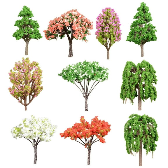 10pcs Simulated Tree Adornments Fake Tree Decorations Home Desktop Decorative Fake Trees