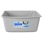 Petmate Basic Open Top Cat Litter Pan Plastic Cat Litter Box, Jumbo, Grey
