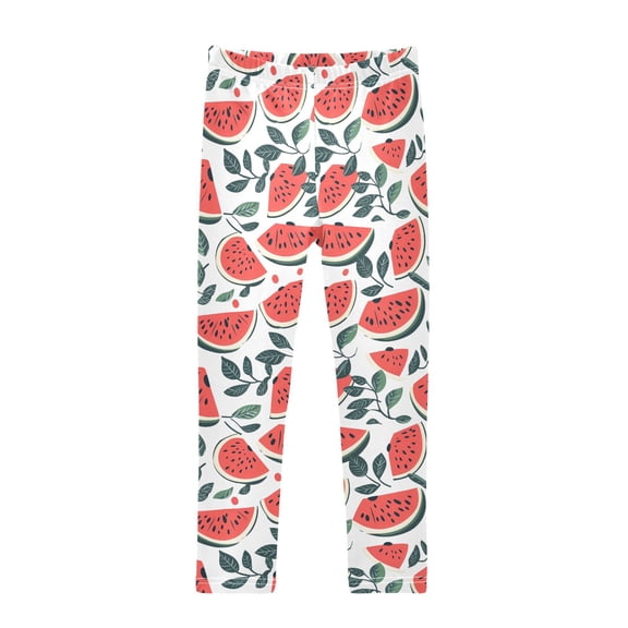 joogoo Girls' Leggings Watermelon Leaves Yoga Pants 6T