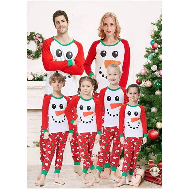 Matching Family Christmas Pajamas Boys Girls Snowman Jammies Children PJs  Gift Set