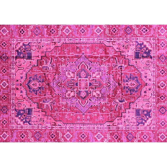 Ahgly Company Indoor Rectangle Persian Pink Traditional Area Rugs, 5' x 7'
