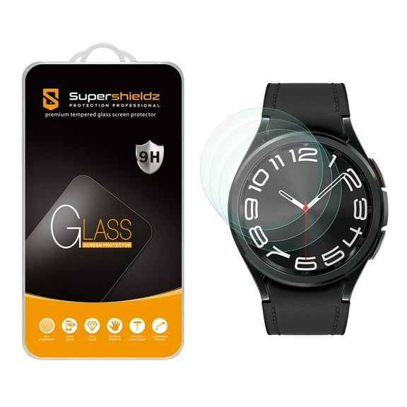 (3 Pack) Supershieldz Designed for Samsung Galaxy Watch 6 Classic (43mm) Tempered Glass Screen Protector, Anti Scratch, Bubble Free