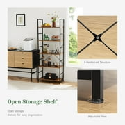 EDX Bookcase, 5 Tier Book Shelf, Storage Shelf, Classic Modern Bookcase for CDs, Movies, Books, Industrial Bookcase for Home Office, Living Room, Kitchen, Bedroom, Rust Brown