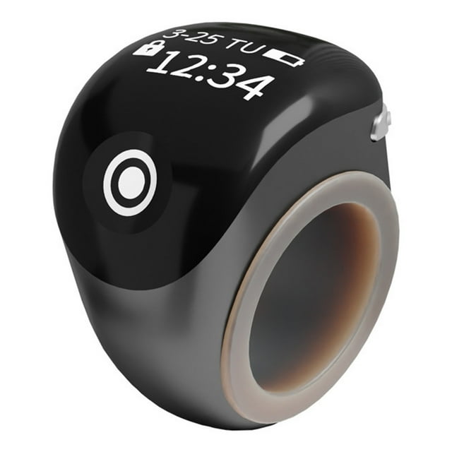 Bague de Comptoir Intelligente Réglable avec Affichage Numérique Contrôle par Application Rechargeable pour Suivi de Prière Sportive Charge Type C