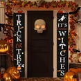 thumbnail image 2 of Spencer Outdoor Halloween Decorations - Trick or Treat & It's October Witches Halloween Porch Hanging Banner Decorations for Front Door or Indoor Halloween Welcome Signs "#A", 2 of 6
