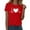 Hot Pink, variant on Valentine's Day Red Short Sleeved T-Shirt for Women Heart Print in Cotton Cute Casual Tee Red L