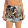 thumbnail image 4 of Lsque Wolf Family Winter Wonderland Printed Women's Running Shorts with Liner Pockets,Elastic Quick Dry Workout Athletic Gym Yoga Shorts,Womens High Waist Shorts-Large, 4 of 9