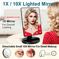 thumbnail image 3 of Funtouch Lighted Makeup Mirror, Adjustable Vanity Mirror with 10X Magnify Mirror 180-Degree Rotation,Black, 3 of 8