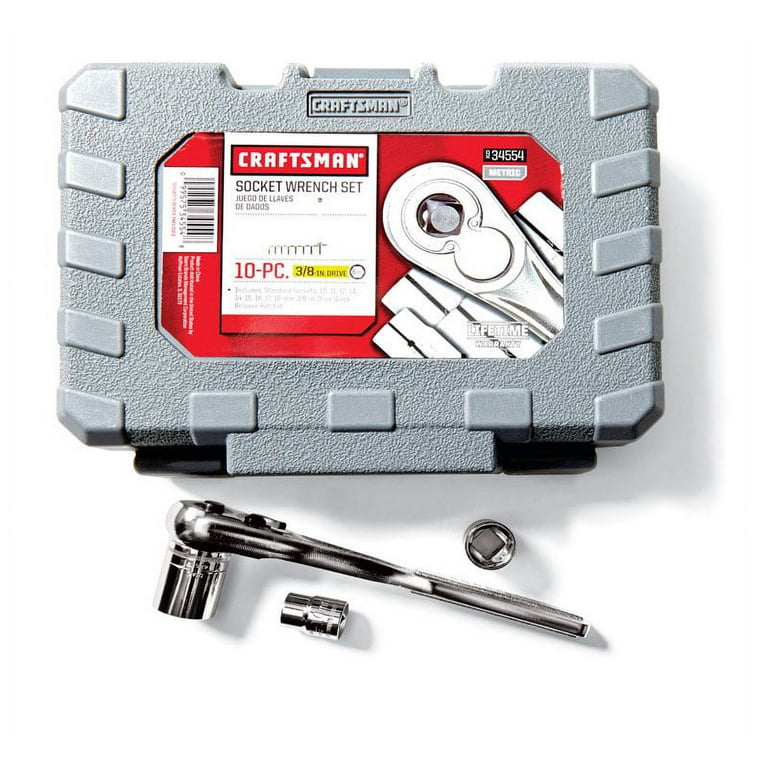 Craftsman 10-Piece Metric Socket Set, 3/8 in. Drive, 6-Point Standard Craftsman 10-Piece Metric Socket Set, 3/8 in. Drive, 6-Point Standard