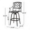 thumbnail image 3 of GDF Studio Dunlap Outdoor Traditional Aluminum 30 Inch Swivel Barstool, Shiny Copper, 3 of 11