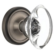 Nostalgic Warehouse Claocc_Sd_Nk Vintage Oval Egg Clear Crystal Single Dummy Door Knob -