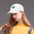 thumbnail image 2 of GDREDA Womens Baseball Cap Three Leaves Pattern Baseball Cap Tongue Outdoor Sun Hat，White, 2 of 4