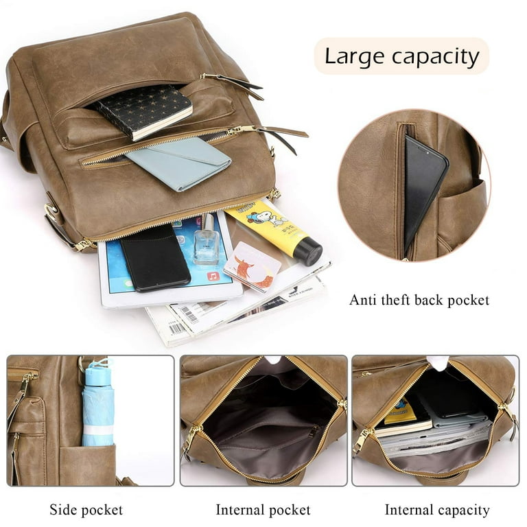 YOMYM Women's Fashion Backpack Purse Multipurpose Design Convertible  Satchel Handbags Shoulder Bag Travel bag