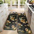 thumbnail image 4 of Kitchen Rugs Sets Of 2,Black White Flower Sunflower Pattern Anti Fatigue Kitchen Mat Rugs Non Slip Washable,Decorative Kitchen Floor Mats for Kitchen,Sink,Laundry,17"x47"+17"x47", 4 of 5