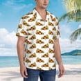 thumbnail image 5 of Balery Pizza Print Men's Hawaiian Shirts Short Sleeve Beach Shirt Relaxed Fit Vacation Button Down Shirts-Medium, 5 of 9