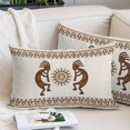 thumbnail image 2 of Boho Ethnic Throw Pillow Cover 20 x 36 Inch Decorative Pillow Cover Orange Ancient Southwest Tribal Art Lumbar Pillowcase Seasonal Rectangle Cushion Case for Couch Sofa Bed Living Room, 2 of 9