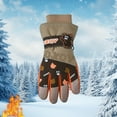thumbnail image 2 of UngA Kids Winter Snow Ski Gloves for Boys Girls Children, Snowboard Waterproof Outdoor Warm Fleece Gloves for Cold Weather (Khaki,6-8 Years), 2 of 4