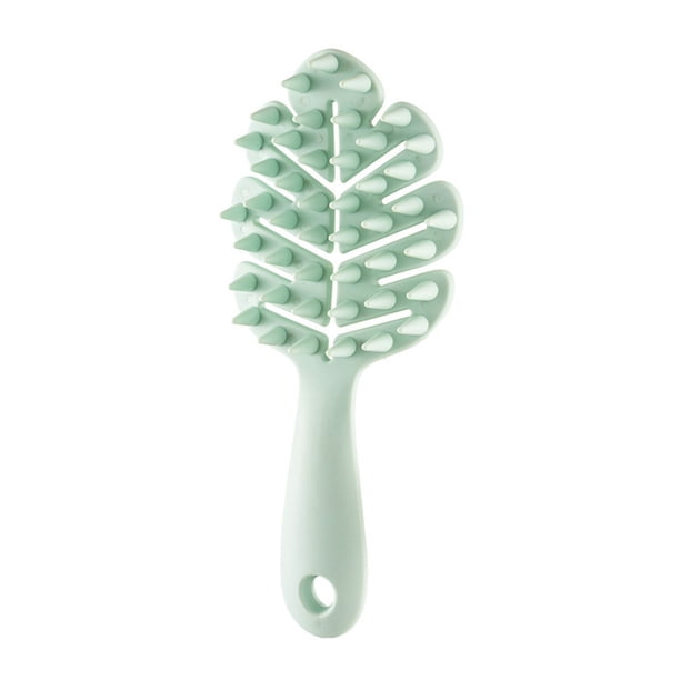 Cepillo de masaje del cuero cabelludo para el cuidado del cabello de silicona champú cepillo de mango largo desenredador de pelo húmedo seco Uso Hombres Casa Baño