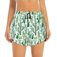 thumbnail image 4 of Lsque Cactus Plants1 Printed Women's Running Shorts with Liner Pockets,Elastic Quick Dry Workout Athletic Gym Yoga Shorts,Womens High Waist Shorts-Large, 4 of 9