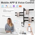 thumbnail image 3 of SIOYIE Smart Rotating Heated Towel Rack for Bathroom, 120W Electric Towel Warmer with Swivel Bars, 1-24H Timer, 115℉-155℉, Wi-Fi App Control, Low Carbon Steel, IPX5, Plug-in/Hardwired, Black, 3 of 10