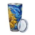 thumbnail image 2 of Vsdgher Whimsical Sunflowers Night Sky 20 Oz Stainless Steel Vacuum Insulated, Travel Mug Coffee Cup for Home, Office, Outdoor Works Great for Ice Drinks and Hot Beverage -Straw Two-piece Set, 2 of 8