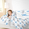 thumbnail image 5 of jejeloiu Cute Cartoon Crown Bedding Comforter Set,Kawaii Loves Pattern Twin Comforter Sets,White Blue Bedding Set For Girls Boys,Super Cozy Room Decor Reversible,2pcs, 5 of 8