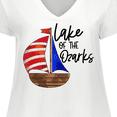 thumbnail image 4 of Inktastic Lake of the Ozarks Sailboat Women's Plus Size V-Neck T-Shirt, 4 of 5