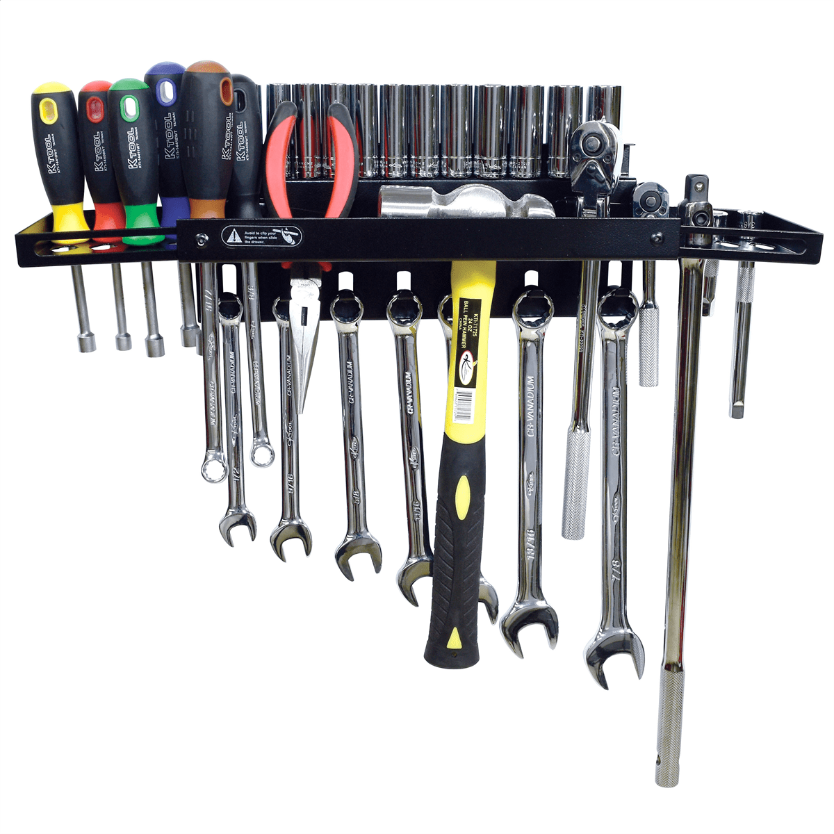 K Tool 72465 Adjustable Tool Holder, MagClip, 71 Tools, Black Finish