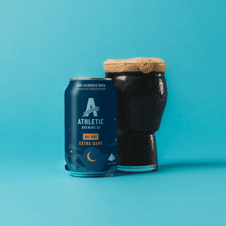 Athletic Brewing Company All Out Extra Dark, Craft Non-Alcoholic Beer, 12 fl oz Cans, 24 Pack