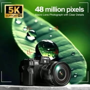 NBD S110 5K Digital Camera for Photography, 48MP Autofocus Vlogging Camera with 32GB TF Card, Black