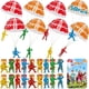 thumbnail image 1 of 50 piezas de juguete de paracaídas, juguetes de lanzamiento sin enredos para niños, juguetes voladores para niños al aire libre, mini juguetes de vacaciones, juguetes de cumpleaños, regalos brillar Juguete, 1 of 5