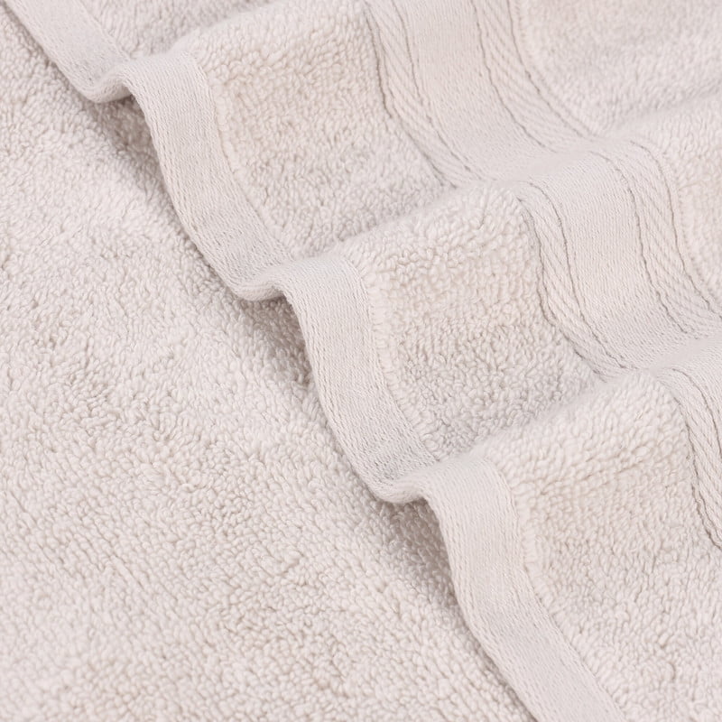 Superior Belmont 8 Piece Zero Twist Towel Set, Ultra Soft Cotton Towels, Silver