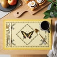 thumbnail image 2 of Vintage Butterfly Placemats Set of 4 Floral Botanical Retro Art Place Mats Indoor Wipeable Table Mats Washable Cloth Dining Table Placemats for Kitchen Holiday Party Home Decor 13x19 Inch, 2 of 9