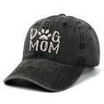 thumbnail image 3 of HNMKIU Dog Mom Embroidered Baseball Cap Adjustable Washed Sun Hat For Women Outdoor Casual Wear Black,One Size, 3 of 7