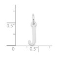 thumbnail image 4 of Diamond2Deal 14K White Gold Small Slanted Block Letter J Initial Pendant for Women, 4 of 6