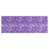 Purple Butterfly Pattern Kitchen Rug Mat,Kitchen Runner Rugs Non Skid Washable,Decorative Kitchen Floor Mats for Kitchen,Sink,Laundry,17"X47"
