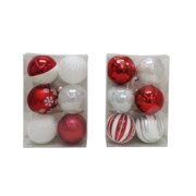 Assorted 6ct. 5" Red & White Shatterproof Ball Ornaments by Ashland-Christmas Ornaments