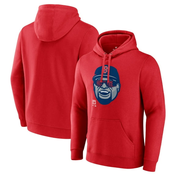 Men's Fanatics David Ortiz Red Boston Red Sox Big Papi Portrait Fitted Pullover Hoodie