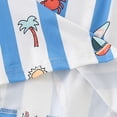 thumbnail image 3 of Kids' Summer Beach Graphic Short Sleeve T-Shirt for Boys, Quick-Dry Polyester Play Tee, Striped Crewneck Casual Top,Size 8 T, 3 of 9