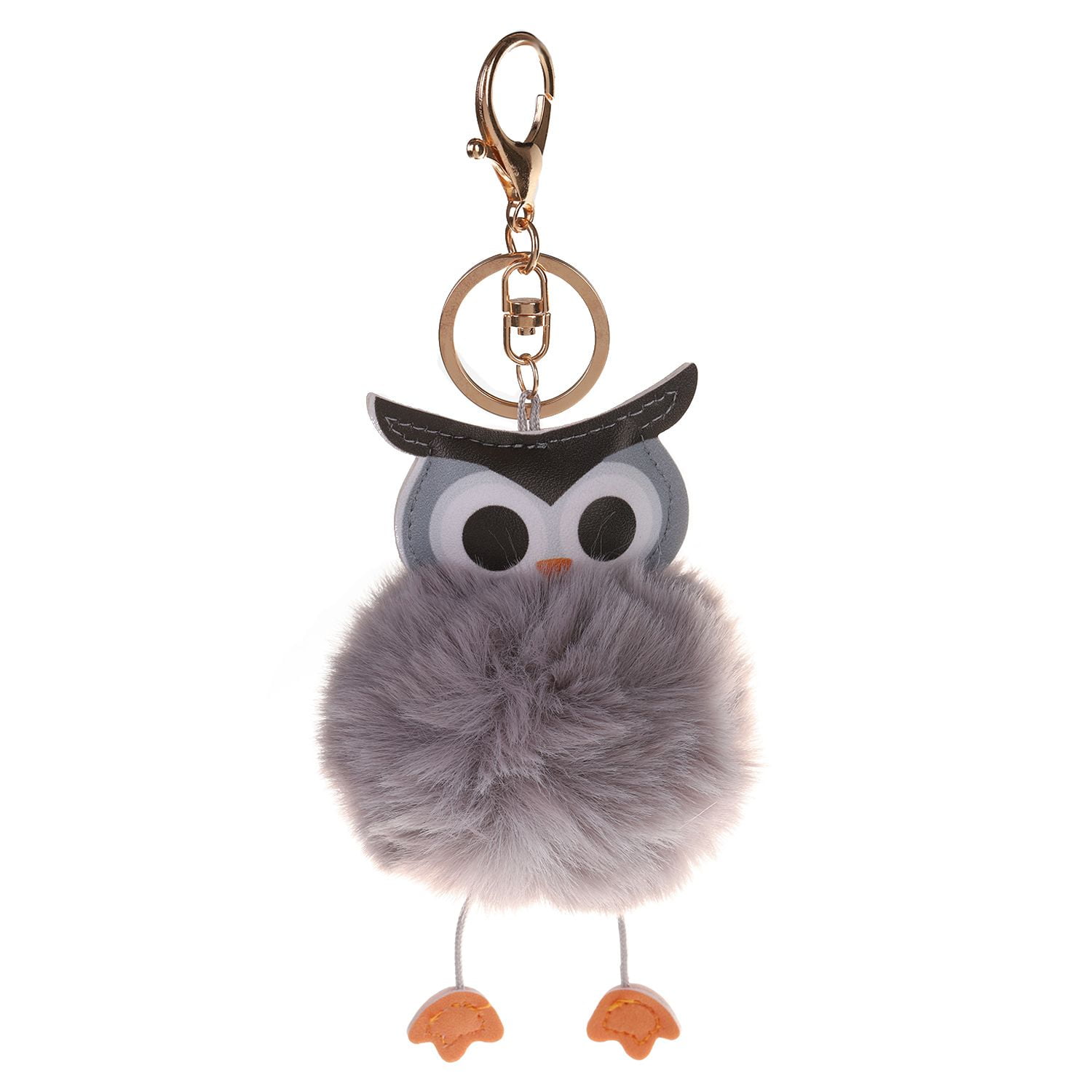 Cute Owl Pom Pom Ball Plush Car Key Chain Keyring Handbag Pendant Decor Gifts 
