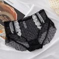 thumbnail image 5 of Gibobby Ropa Interior Elástica para Mujer Bragas de mujer Encaje Peplum Jacquard Malla Negro Cintura alta Retracción Calzoncillos con de cumpleaños para mujer(Negro， L), 5 of 5