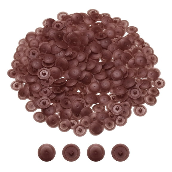 300Pcs Plastic Screw Cap Covers, 12mm Tapping Screw Cover, Deep Brown