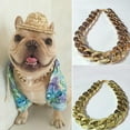 thumbnail image 3 of UDIYO 36cm/45cm Adjustable Dog Cat Punk Chain Collar Lead Wide Necklace Pet Accessory, 3 of 7