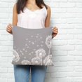 thumbnail image 2 of White Dandelion Pillow Covers 16x16 Inch Decorative Throw Pillow Cover, Spring Plants Flowers Vintage Gray Sofa Pillowcases Accent Cushion Case Home Decor Bedroom Living Room, 2 of 6